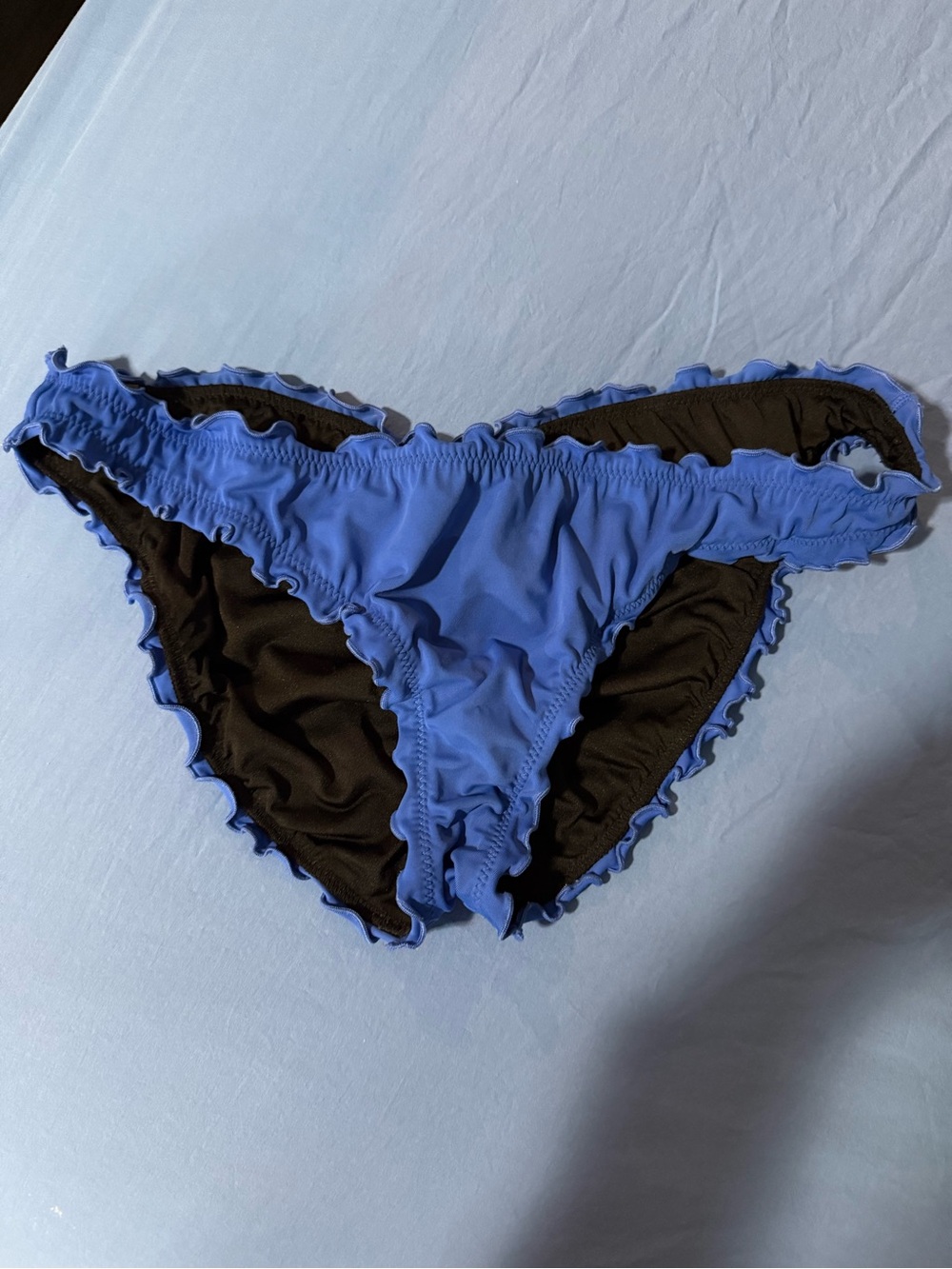 Victoria's Secret Blue Ruffle Bikini Bottom